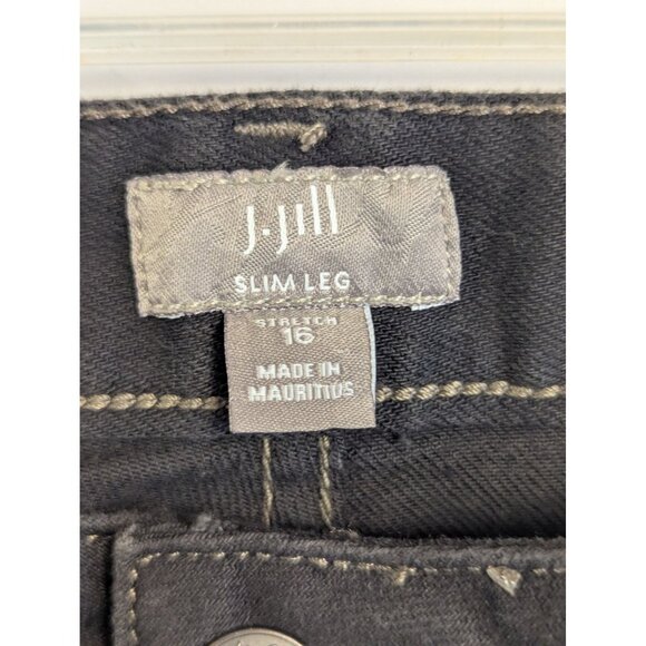J. Jill Womens Slim Leg Black Stretch Jeans Size 16 - Picture 2 of 3